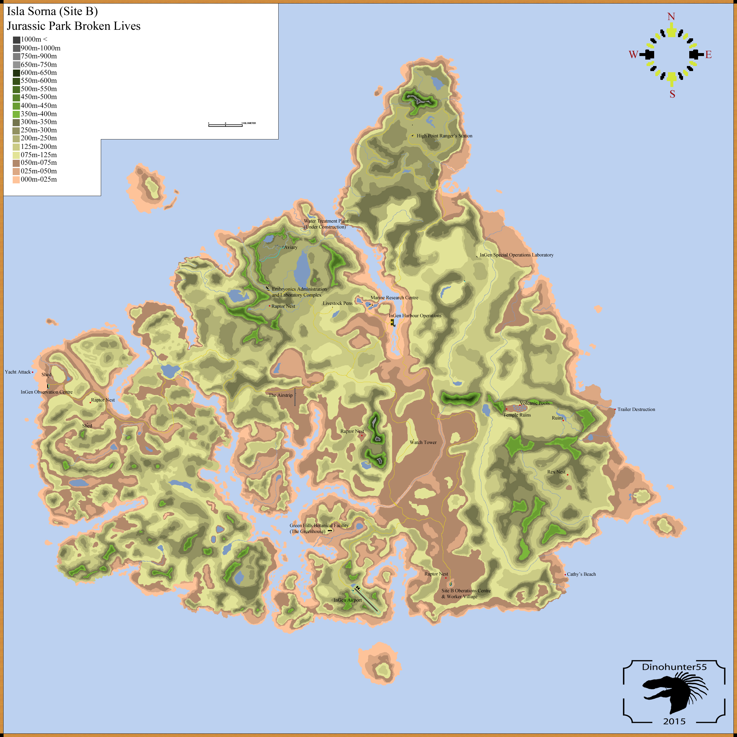 Isla Sorna Map (S/F) – Notes and Annotations  Jurassic park, Jurassic park  world, Jurrasic park